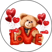 Opłatek na tort Serduszka Miś Misie Okazjonalny Tekst Love