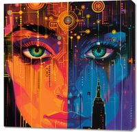 Obraz 90x90cm Cyfrowa Psyche