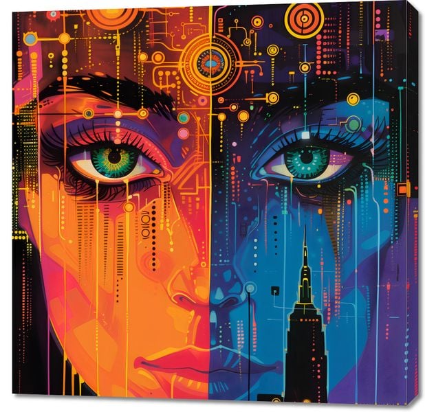 Obraz 90x90cm Cyfrowa Psyche zdjęcie 1