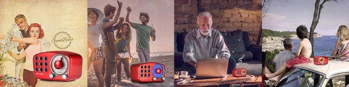 RADIO CZERWONE PRZENOŚNE DLA DZIECI RODZICÓW RETRO zdjęcie 2