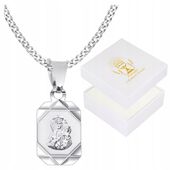 Medalik komunijny srebrny łańcuszek dla chłopca lub dziewczynki 45cm