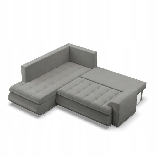 NAROŻNIK FORESTA XL JASNY SZARY KANAPA Rozkładana KRONOS VELVET na Arena.pl