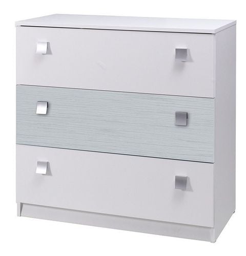 Komoda 3SZ LUX STRIPES - biała na Arena.pl