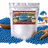 POSYPKA CUKROWA PEREŁKI NIEBIESKIE METALICZNE DO TORTÓW I BABECZEK 200G