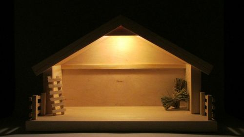 Szopka bożonarodzeniowa sosnowa +oświetlenie led na Arena.pl