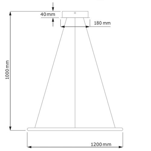 LAMPA wisząca SLIM/000026/3000/B MDECO okrągła OPRAWA metalowy ZWIS LED 63W 3000K ring czarny na Arena.pl