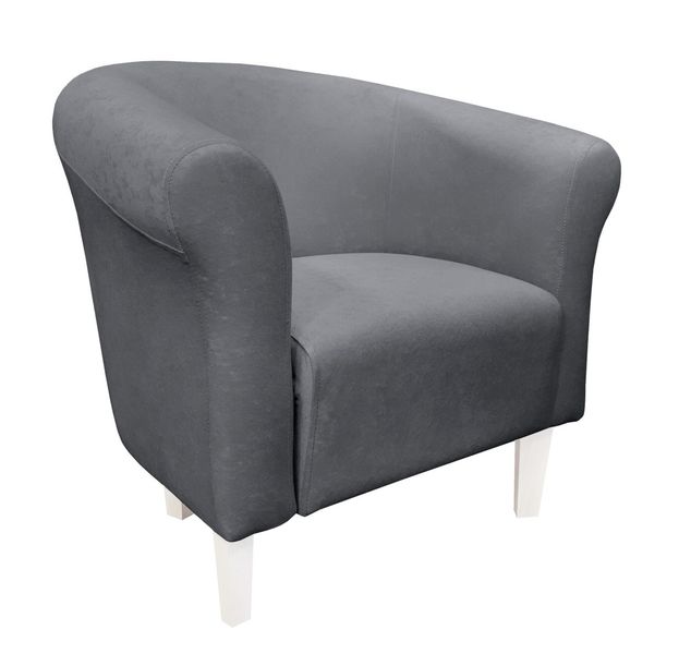 Fotel Milo Mikrofaza 17 szary nogi 15 białe zdjęcie 1