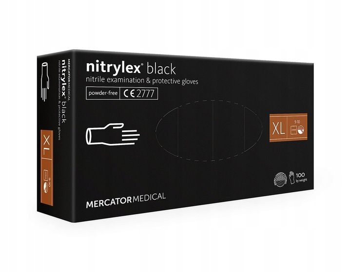 Rękawice nitrylowe nitrylex black M  karton 10 x 100 szt na Arena.pl