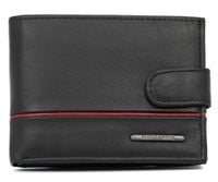 portfel męski z systemem rfid bellugio - czarno-czerwony