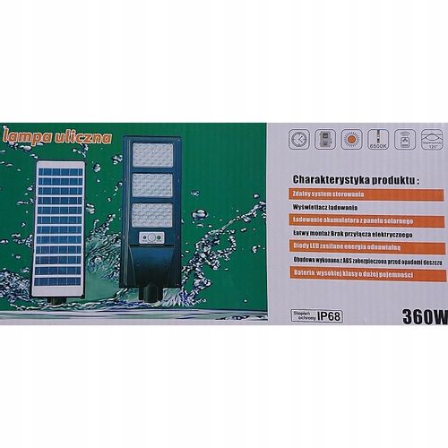 Latarnia solarna LED SMD 360W + pilot + mocowanie na Arena.pl