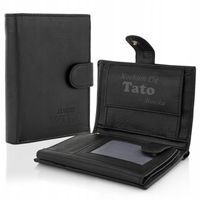 Skórzany PORTFEL na PREZENT DZIEŃ OJCA grawer RFID