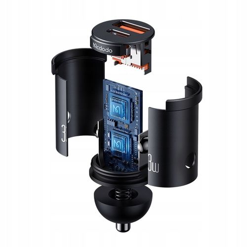 MCDODO MOCNA SZYBKA ŁADOWARKA SAMOCHODOWA DO TELEFONU 2X USB USB-C 33W LED na Arena.pl