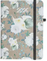 Kalendarz Książkowy 2026 A6 Tygodniowy Flamenco, Białe Kwiaty