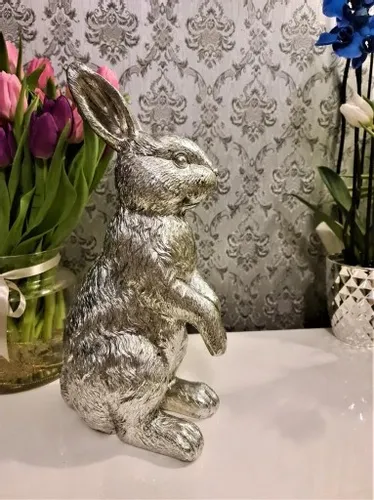 FIGURKA OZDOBNA - SREBRNY ZAJĄC KRÓLIK model I na Arena.pl
