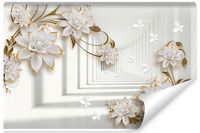 Fototapeta Ścienna Do Salonu Kwiaty Abstrakcja TUNEL Efekt 3D 270cm x 180cm
