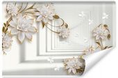 Fototapeta Ścienna Do Salonu Kwiaty Abstrakcja TUNEL Efekt 3D 405cm x 270cm