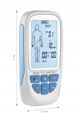 Elektrostymulator mięśni nerwów TENS EMS MASS 73 PROGRAMY 40 POZIOMÓW na Arena.pl