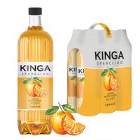 6x KINGA Sparclino Water Drink pomarańcza 20% soku gazowana 1 l