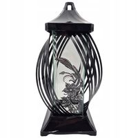 Znicz Wstęga Lilia Srebrna Elegancki Szklany Dekoracyjny 41cm