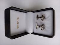 Srebrne spinki do mankietów EXC Mózg Umysł Mensa dla Inteligenta Uczonego