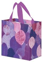 Mocna torba zakupowa z motywem liści - Mini 10L Kolorowe Listki fioletowe