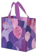 Mocna torba zakupowa z motywem liści - Mini 10L Kolorowe Listki fioletowe