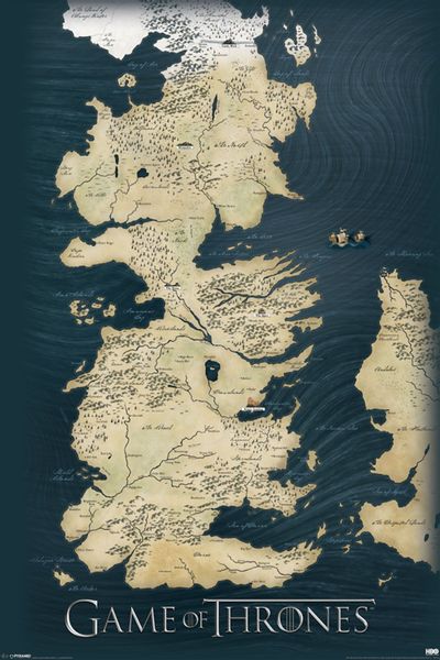 Gra o Tron Mapa Królestw - plakat 61x91,5 cm zdjęcie 1