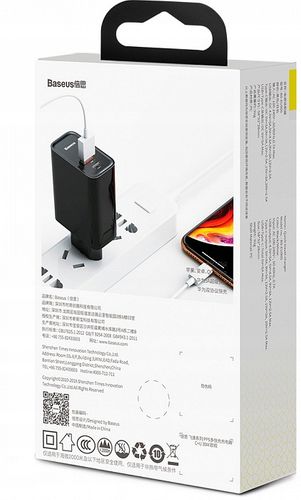 BASEUS ŁADOWARKA USB-C PD + USB QC SuperCharge 5A na Arena.pl