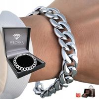 GRUBA Bransoleta SREBRNA Męska Pancerka 10mm Pełna Bransoletka Na Prezent