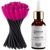 Na porost brwi i rzes - Olejek + Szczoteczki 50szt