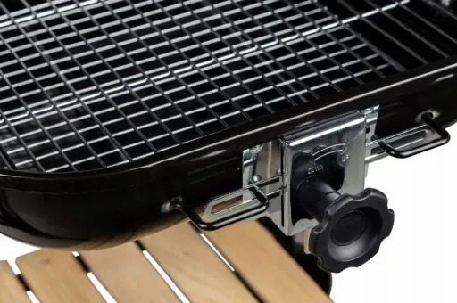 Duży grill ogrodowy z regulacją rusztu drewniane półki zdjęcie 4