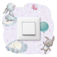 Naklejka Pod Kontakt Dla Dzieci Króliczki Kropki Groszki Motyle 20cm x 20cm