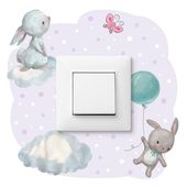 Naklejka Pod Kontakt Dla Dzieci Króliczki Kropki Groszki Motyle 20cm x 20cm