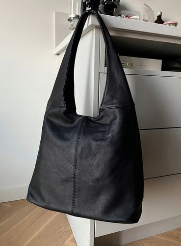 CZARNA TOREBKA DAMSKA WOREK SKÓRZANA TORBA SHOPPER KLASYCZNA TOREBKA SKÓRA na Arena.pl