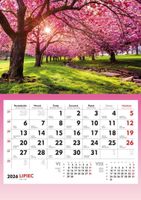 KALENDARZ ŚCIENNY JEDNODZIELNY 2026  KWITNĄCE DRZEWA T-107S-3 MICHALCZYK