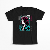 Koszulka Czarna Demon Slayer / Kimetsu no Yaiba / Miecz zabójcy demonów - WYBIERZ KOLOR KOSZULKI I FASON Damska M