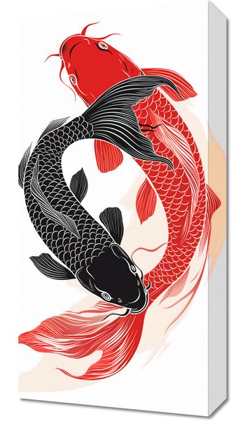 Obraz 30x60cm Yin i Yang Koi zdjęcie 1