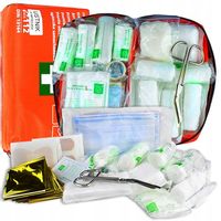 Apteczka samochodowa pierwszej pomocy cała Europa DIN 13164 + ustnik koc