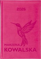 Kalendarz TYGODNIOWY TERMINARZ A6 2026 dużo wzorów twój napis