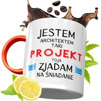 Kubek Pomarańczowy Dla Architekta Prezent Z Nadrukiem Ze Zdjęciem