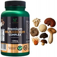 Premium Mushroom Complex - Mega dawka 1200mg - 7 grzybów funkcjonalnych 60k