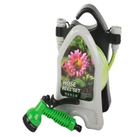 Wąż 10m ogrodowy do podlewania z pistoletem i zawijakiem na stojaku