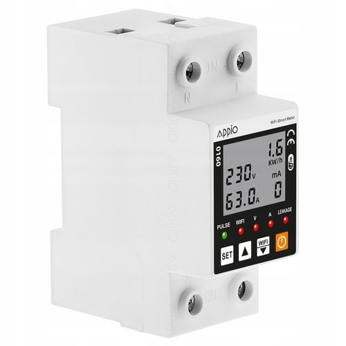 Licznik prądu energii mocy napięcia TUYA SMART Aplikacja WiFi na szynę na Arena.pl