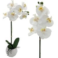Storczyk sztuczny biały wysoki kwiat w doniczce 50 - 60 cm orchidea