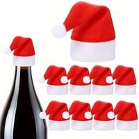 CZAPKA CZAPECZKA MIKOŁAJA NA BUTELKĘ SZTUĆCE ŚWIĄTECZNA DEKORACJA STOŁU