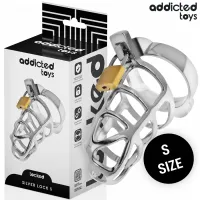 addicted toys silver lock s - metalowy system kontroli intymnej, rozmiar s