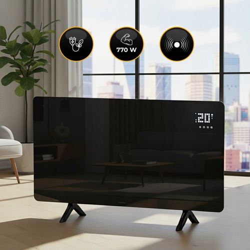 Szklany grzejnik na podczerwień promiennik PrimeHeat 720W WiFi Tuya na Arena.pl