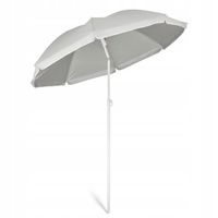 Parasol ogrodowy plażowy Łamany 140cm ochrona UV uchylny Z POKROWCEM szary