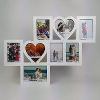 Multirama drewniana ramka 8 zdjęć serca
