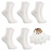 5x BAMBUSOWE SKARPETKI DAMSKIE JAKOŚCIOWE WYSOKIE BIAŁE WYGODNE STYLOWE